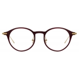 Linda Farrow - Occhiali da Vista Linear Arris Ovale in Bordeaux - LF06C4OPT - Linda Farrow Eyewear