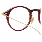 Linda Farrow - Linear Arris Oval Optical Glasses in Burgundy - LF06C4OPT - Linda Farrow Eyewear