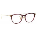 Linda Farrow - Linear Wright A Rectangular Optical Glasses in Burgundy - LF07AC4OPT - Linda Farrow Eyewear