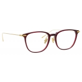 Linda Farrow - Linear Wright A Rectangular Optical Glasses in Burgundy - LF07AC4OPT - Linda Farrow Eyewear