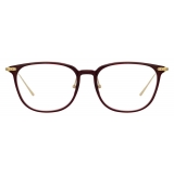 Linda Farrow - Linear Wright A Rectangular Optical Glasses in Burgundy - LF07AC4OPT - Linda Farrow Eyewear