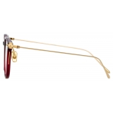 Linda Farrow - Linear Wright A Rectangular Optical Glasses in Burgundy - LF07AC4OPT - Linda Farrow Eyewear