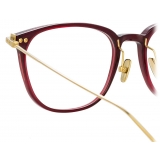 Linda Farrow - Linear Wright A Rectangular Optical Glasses in Burgundy - LF07AC4OPT - Linda Farrow Eyewear