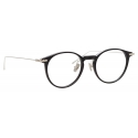 Linda Farrow - Linear Chevron A Oval Optical Glasses in Black - LF08AC2OPT - Linda Farrow Eyewear