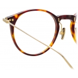 Linda Farrow - Occhiali da Vista Linear Chevron A Ovale in Tartaruga - LF08AC3OPT - Linda Farrow Eyewear