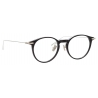 Linda Farrow - Linear Chevron Oval Optical Glasses in Black - LF08C2OPT - Linda Farrow Eyewear