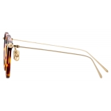 Linda Farrow - Linear Chevron Oval Optical Glasses in Tortoiseshell - LF08C3OPT - Linda Farrow Eyewear