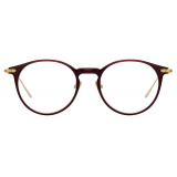 Linda Farrow - Linear Chevron Oval Optical Glasses in Burgundy - LF08C4OPT - Linda Farrow Eyewear