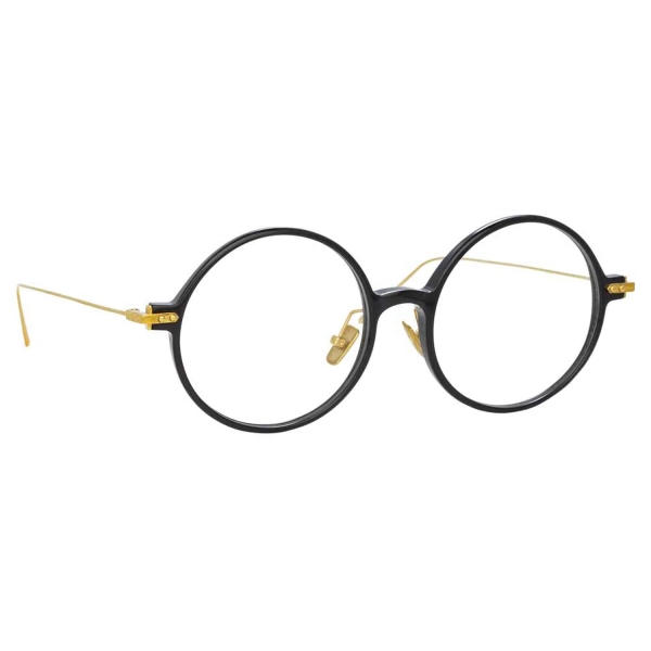 Linda Farrow - Linear Savoye A Round Optical Glasses in Black - LF09AC1OPT - Linda Farrow Eyewear