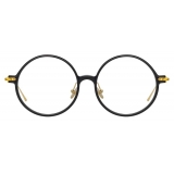 Linda Farrow - Linear Savoye A Round Optical Glasses in Black - LF09AC1OPT - Linda Farrow Eyewear