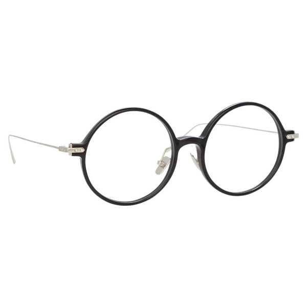 Linda Farrow - Linear Savoye A Round Optical Glasses in Black - LF09AC2OPT - Linda Farrow Eyewear