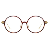 Linda Farrow - Occhiali da Vista Rotondi Linear Savoye A in Tartaruga - LF09AC3OPT - Linda Farrow Eyewear