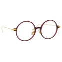 Linda Farrow - Linear Savoye A Round Optical Glasses in Burgundy - LF09AC4OPT - Linda Farrow Eyewear