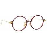 Linda Farrow - Linear Savoye A Round Optical Glasses in Burgundy - LF09AC4OPT - Linda Farrow Eyewear