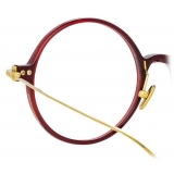 Linda Farrow - Linear Savoye A Round Optical Glasses in Burgundy - LF09AC4OPT - Linda Farrow Eyewear