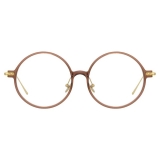 Linda Farrow - Linear Savoye A Round Optical Glasses in Tobacco - LF09AC8OPT - Linda Farrow Eyewear