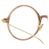 Linda Farrow - Linear Savoye A Round Optical Glasses in Tobacco - LF09AC8OPT - Linda Farrow Eyewear