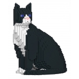 Jekca - Tuxedo Cat 01S - Lego - Sculpture - Construction - 4D - Brick Animals - Toys