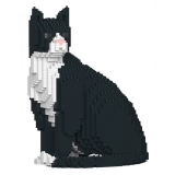 Jekca - Tuxedo Cat 01S - Lego - Sculpture - Construction - 4D - Brick Animals - Toys