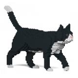 Jekca - Tuxedo Cat 02S - Lego - Sculpture - Construction - 4D - Brick Animals - Toys