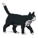 Jekca - Tuxedo Cat 02S - Lego - Sculpture - Construction - 4D - Brick Animals - Toys