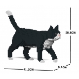 Jekca - Tuxedo Cat 02S - Lego - Sculpture - Construction - 4D - Brick Animals - Toys