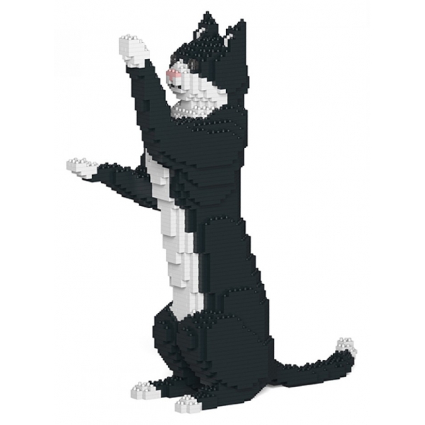 Jekca - Tuxedo Cat 05S - Lego - Sculpture - Construction - 4D - Brick Animals - Toys