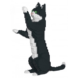 Jekca - Tuxedo Cat 05S - Lego - Sculpture - Construction - 4D - Brick Animals - Toys