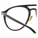 Linda Farrow - Linear Ando Aviator Optical Glasses in Black - LF23C1OPT - Linda Farrow Eyewear