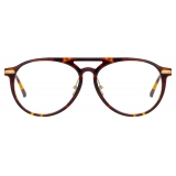 Linda Farrow - Linear Ando Aviator Optical Glasses in Tortoiseshell - LF23C2OPT - Linda Farrow Eyewear