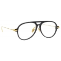 Linda Farrow - Linear Gilles A Aviator Optical Glasses in Black - LF24AC1OPT - Linda Farrow Eyewear