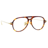 Linda Farrow - Linear Gilles A Aviator Optical Glasses in Tortoiseshell - LF24AC2OPT - Linda Farrow Eyewear