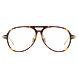 Linda Farrow - Linear Gilles A Aviator Optical Glasses in Tortoiseshell - LF24AC2OPT - Linda Farrow Eyewear