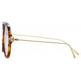 Linda Farrow - Linear Gilles A Aviator Optical Glasses in Tortoiseshell - LF24AC2OPT - Linda Farrow Eyewear