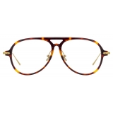 Linda Farrow - Linear Gilles Aviator Optical Glasses in Tortoiseshell - LF24C2OPT - Linda Farrow Eyewear