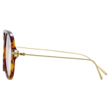 Linda Farrow - Linear Gilles Aviator Optical Glasses in Tortoiseshell - LF24C2OPT - Linda Farrow Eyewear