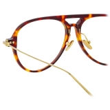 Linda Farrow - Linear Gilles Aviator Optical Glasses in Tortoiseshell - LF24C2OPT - Linda Farrow Eyewear