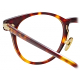 Linda Farrow - Linear Bay D-Frame Optical Glasses in Tortoiseshell - LF25C2OPT - Linda Farrow Eyewear