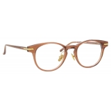 Linda Farrow - Linear Bay D-Frame Optical Glasses in Tobacco - LF25C3OPT - Linda Farrow Eyewear