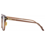 Linda Farrow - Linear Bay D-Frame Optical Glasses in Tobacco - LF25C3OPT - Linda Farrow Eyewear