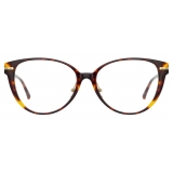Linda Farrow - Linear Arch A Cat Eye Optical Glasses in Tortoiseshell - LF26AC2OPT - Linda Farrow Eyewear