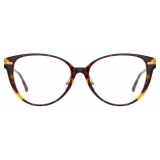 Linda Farrow - Occhiali da Vista Linear Arch A Cat Eye in Tartaruga - LF26AC2OPT - Linda Farrow Eyewear