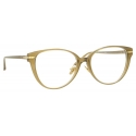 Linda Farrow - Linear Arch A Cat Eye Optical Glasses in Khaki - LF26AC5OPT - Linda Farrow Eyewear