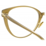 Linda Farrow - Linear Arch A Cat Eye Optical Glasses in Khaki - LF26AC5OPT - Linda Farrow Eyewear