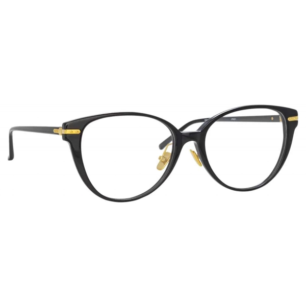 Linda Farrow - Linear Arch Cat Eye Optical Glasses in Black - LF26C1OPT - Linda Farrow Eyewear