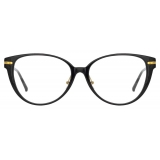 Linda Farrow - Linear Arch Cat Eye Optical Glasses in Black - LF26C1OPT - Linda Farrow Eyewear