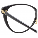 Linda Farrow - Occhiali da Vista Linear Arch Cat Eye in Nero - LF26C1OPT - Linda Farrow Eyewear