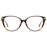 Linda Farrow - Linear Arch Cat Eye Optical Glasses in Tortoiseshell - LF26C2OPT - Linda Farrow Eyewear