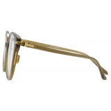Linda Farrow - Linear Arch Cat Eye Optical Glasses in Khaki - LF26C5OPT - Linda Farrow Eyewear
