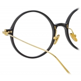 Linda Farrow - Linear Savoye Round Optical Glasses in Black - LF09C1OPT - Linda Farrow Eyewear